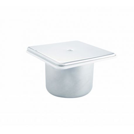 SUMIDERO CON TAPA CUADRADA ACERO INOX. SALIDA 1 1/2"